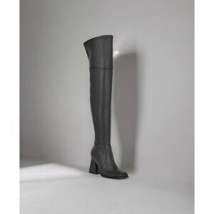 Nine West Women's Black Begone Block Heel Over the Knee Dress Boots Size 7M NIB